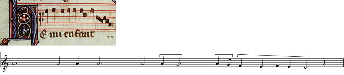 Tenor and transcription of the motet S'on me Regarde