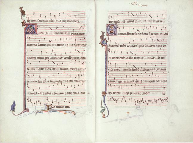 First pages from Montpellier Codex with a 3-voice piece
