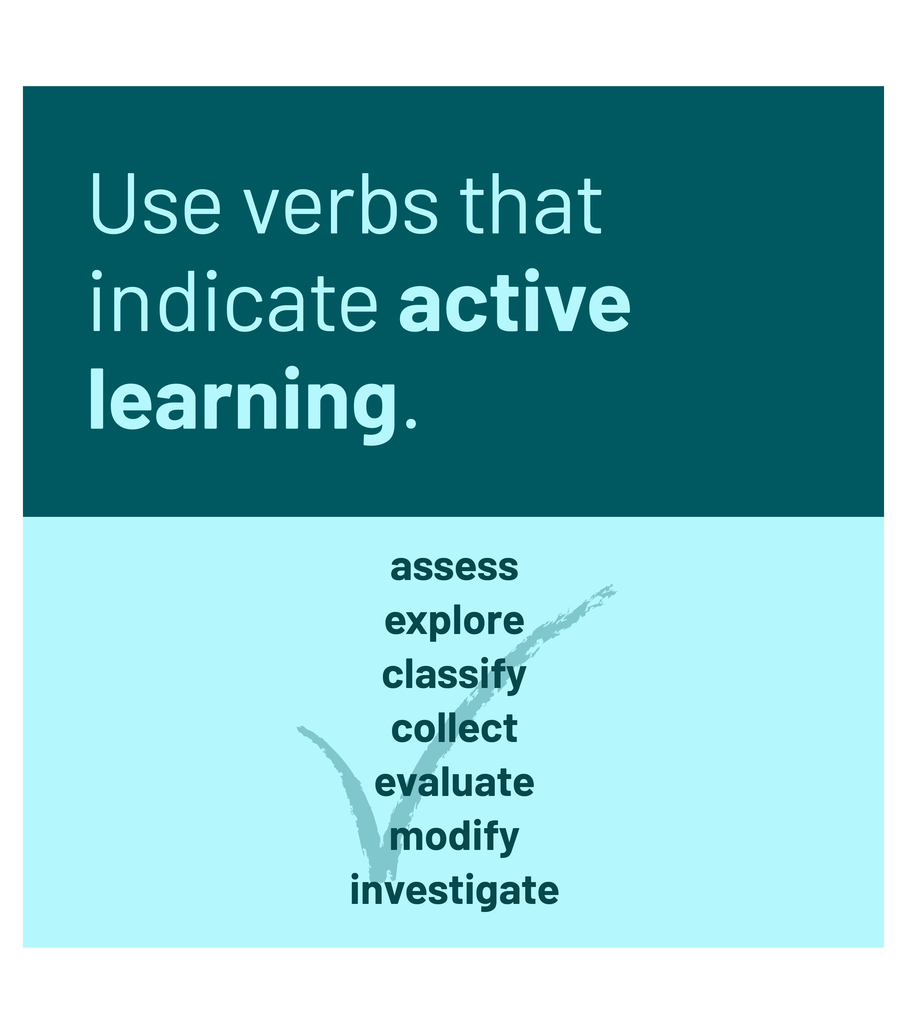 Avoid using the word learn, with examples
