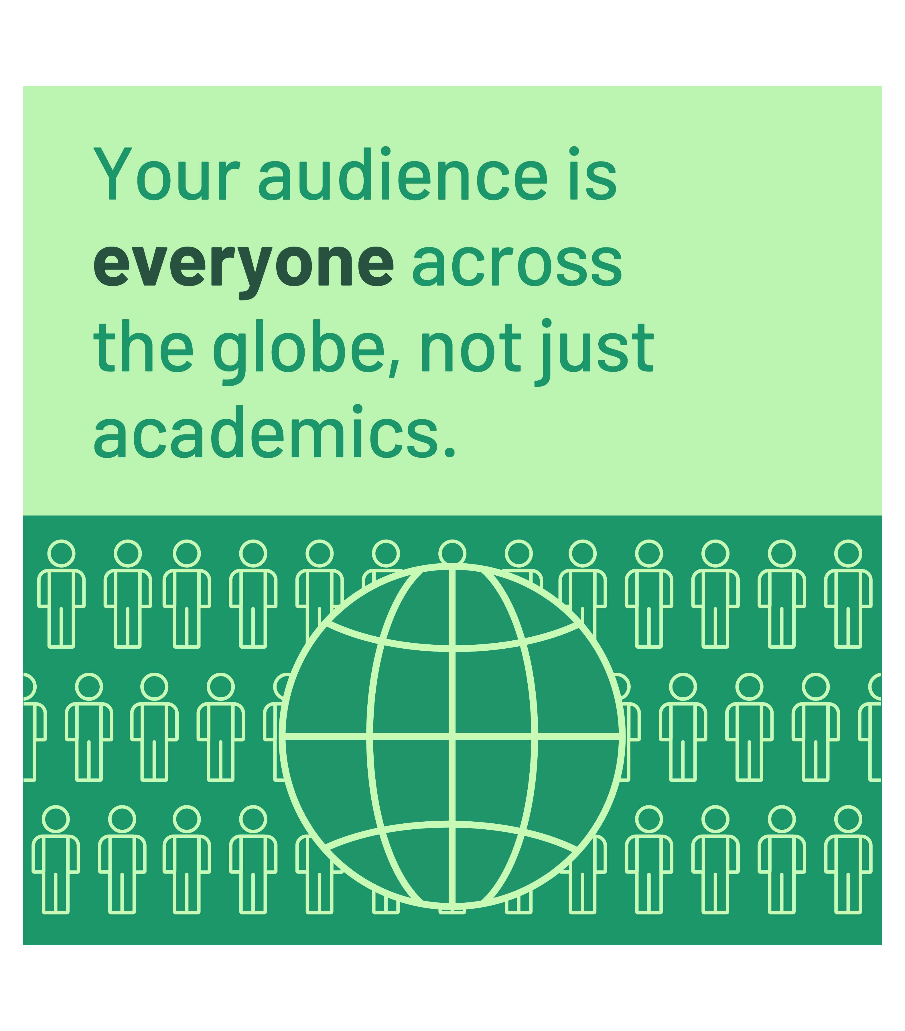 Text and graphic of your audience is everyone across the globe