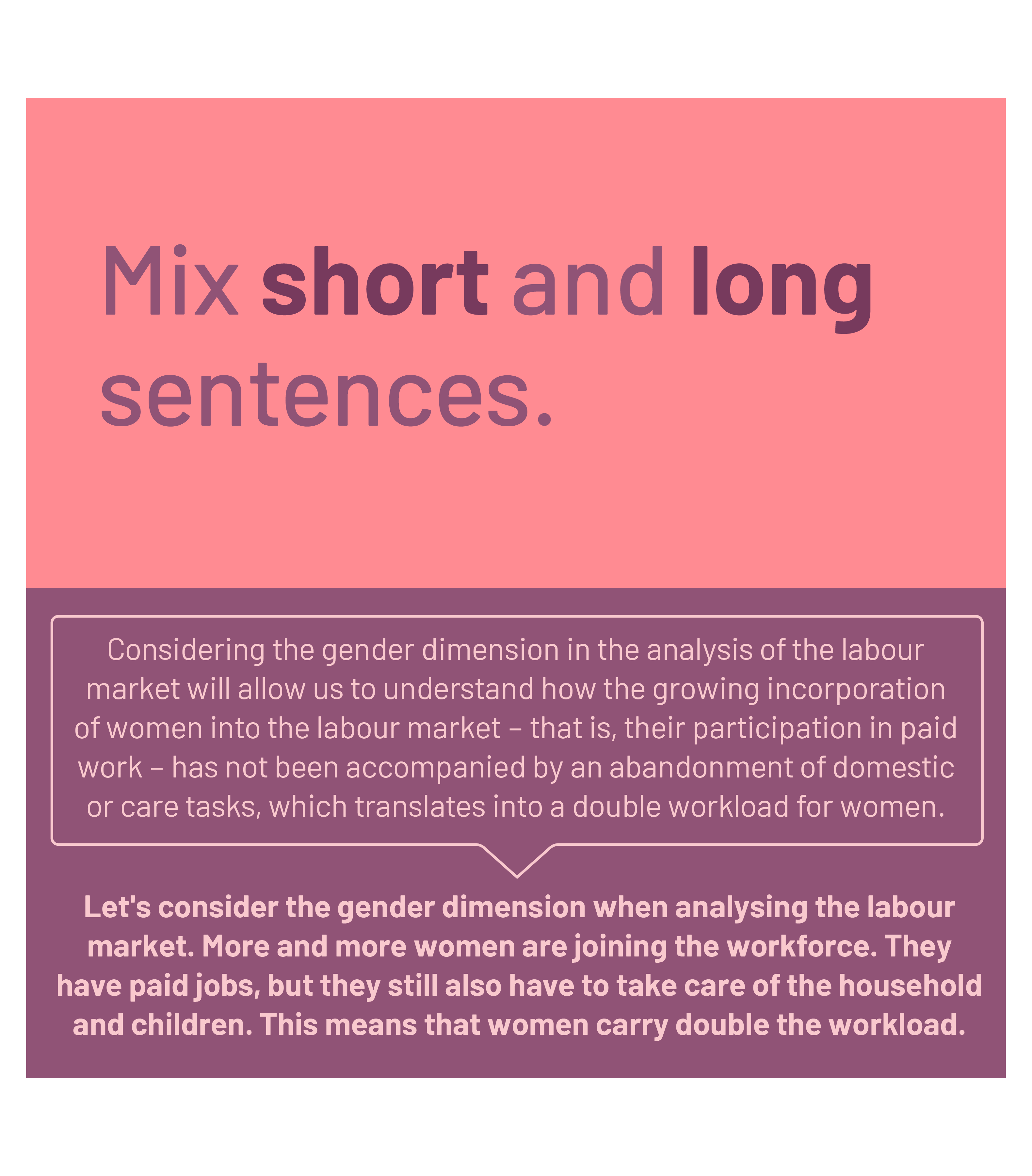 Mix short and long sentences with example