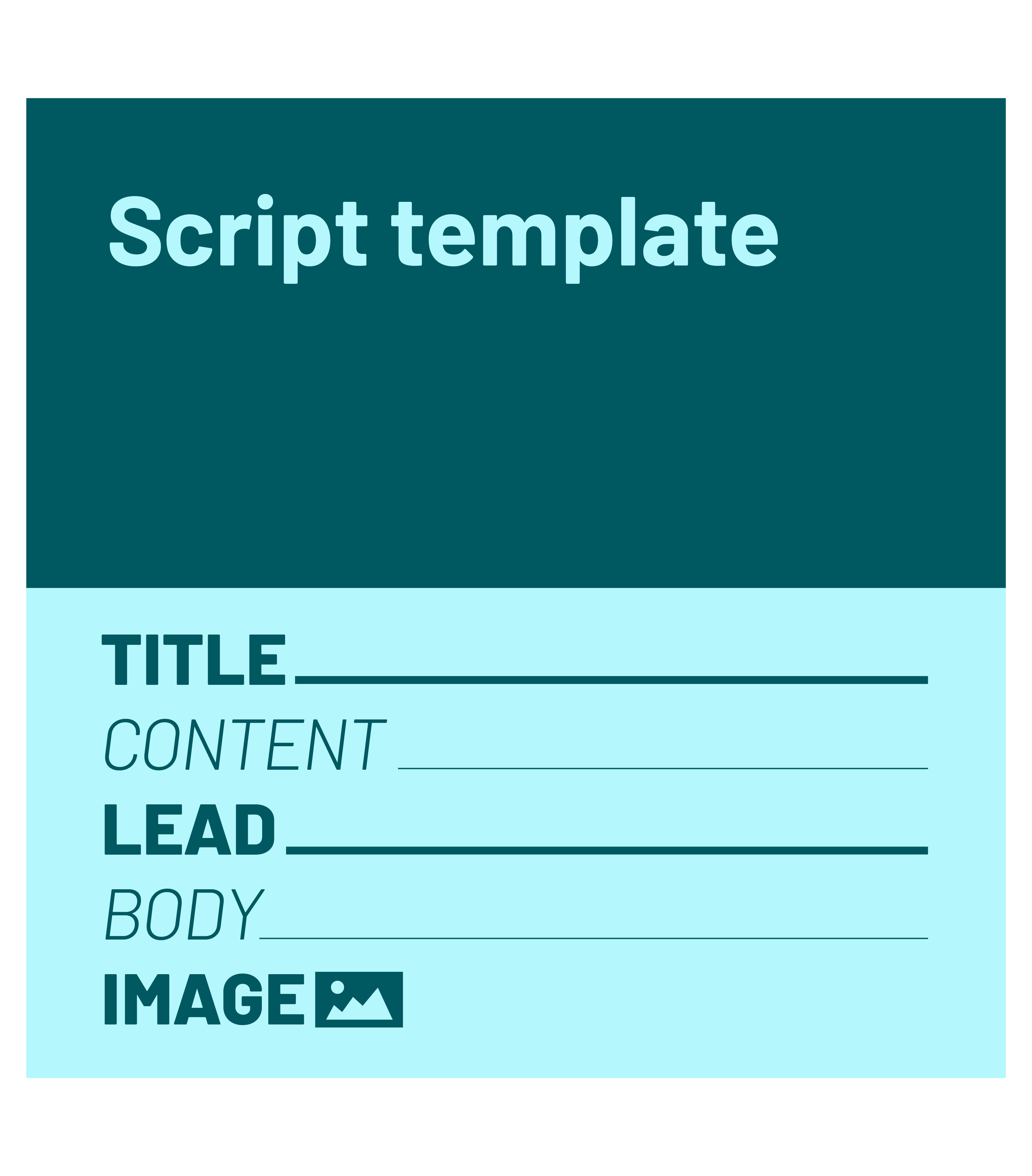 Text and graphic of Script template
