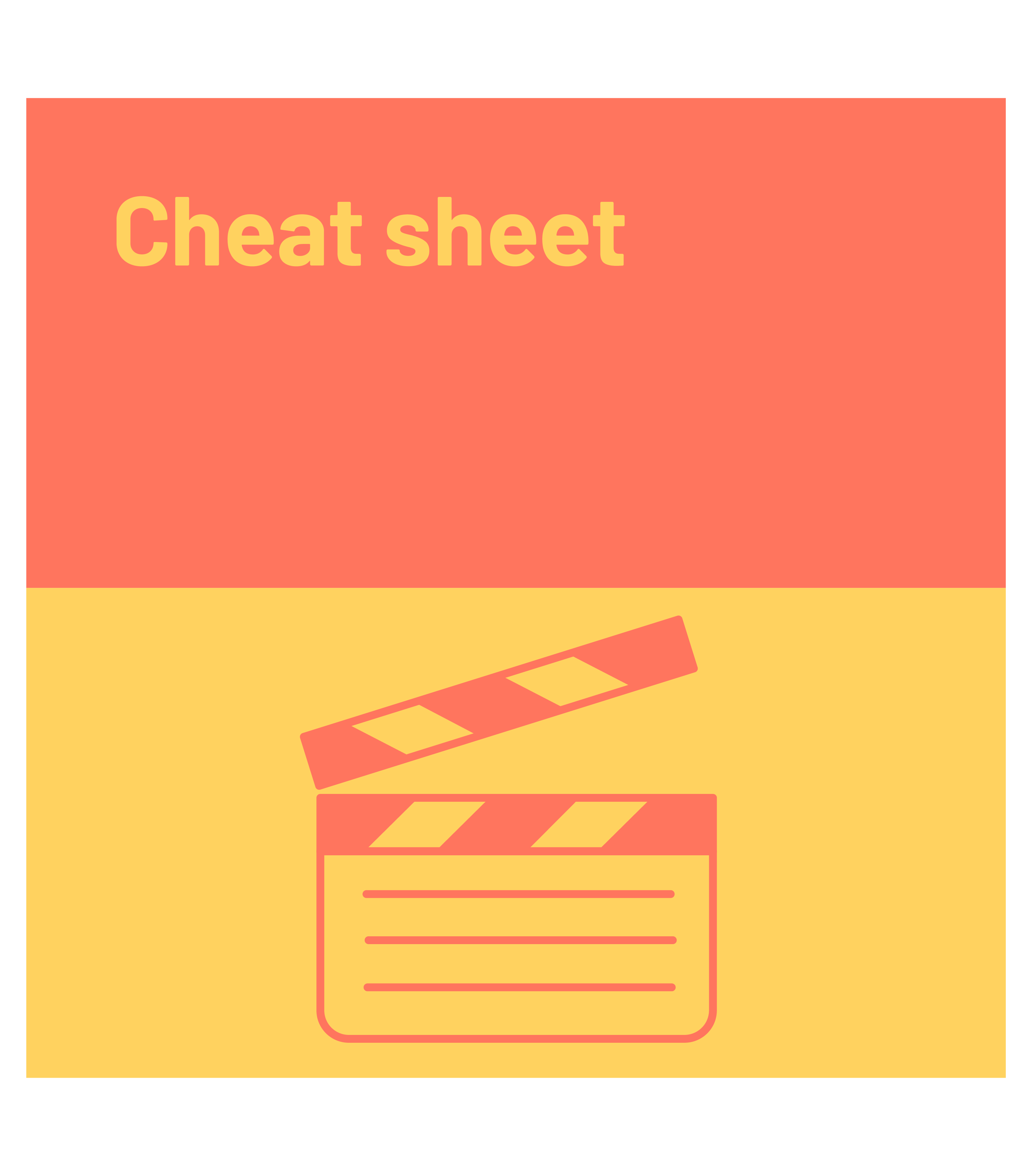 Cheat Sheet, illustration of a clapperboard